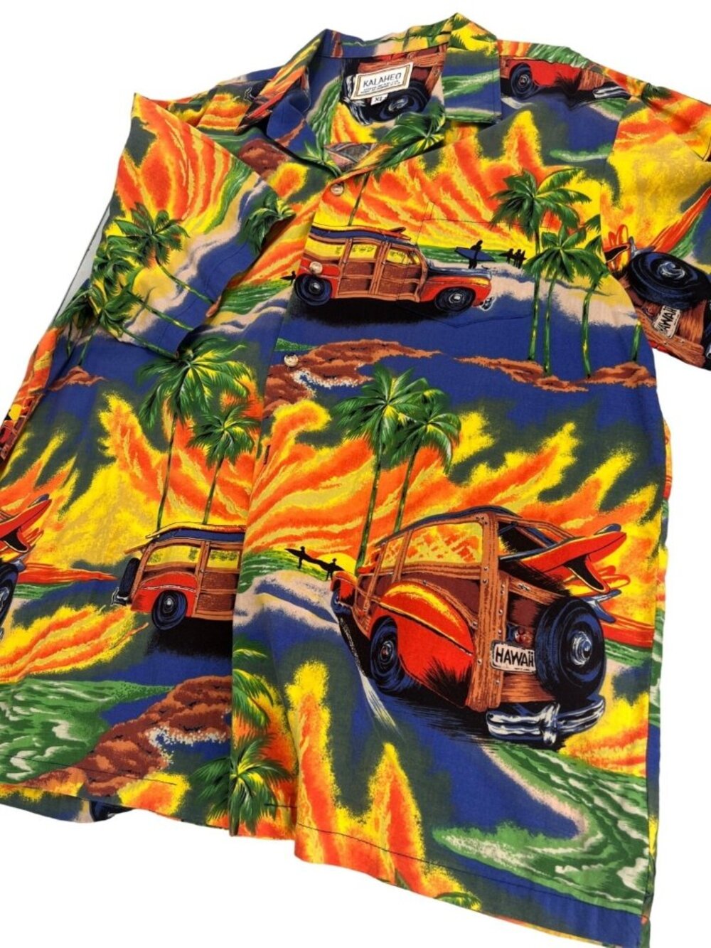 Vintage Kalaheo Hawaiian Shirt Mens XL Camp Rayon Blend Pocket Button Up Aloha